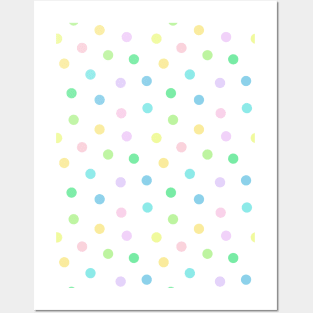 Cute Pastel Polka Dot Pattern Posters and Art